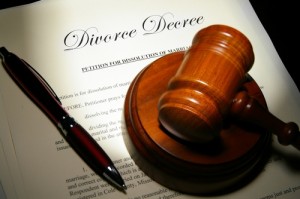 photo gavel and divorce decree